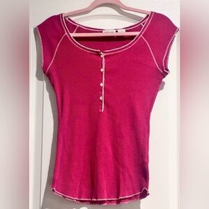 VTG Y2K Energie Red Baby Tee w/Cap Sleeves Women’s XS Y2K Baddie Authentic Y2K